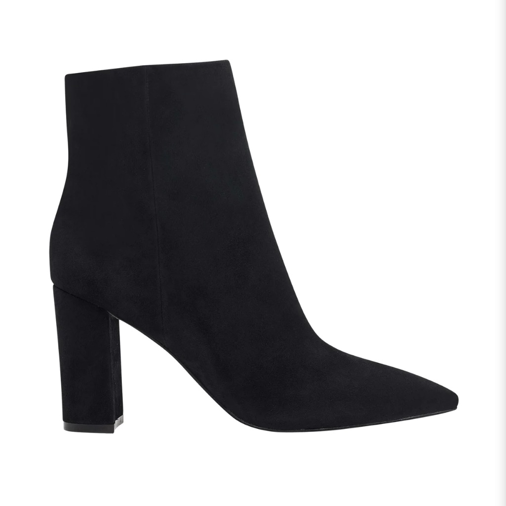 Like New Marc Fisher Ulani Black Suede Heeled Bootie Sz 8.5